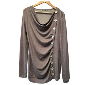 Patty Boutik Women Brown Long‎ Sleeve Top M Maternity Comfortable Neutral